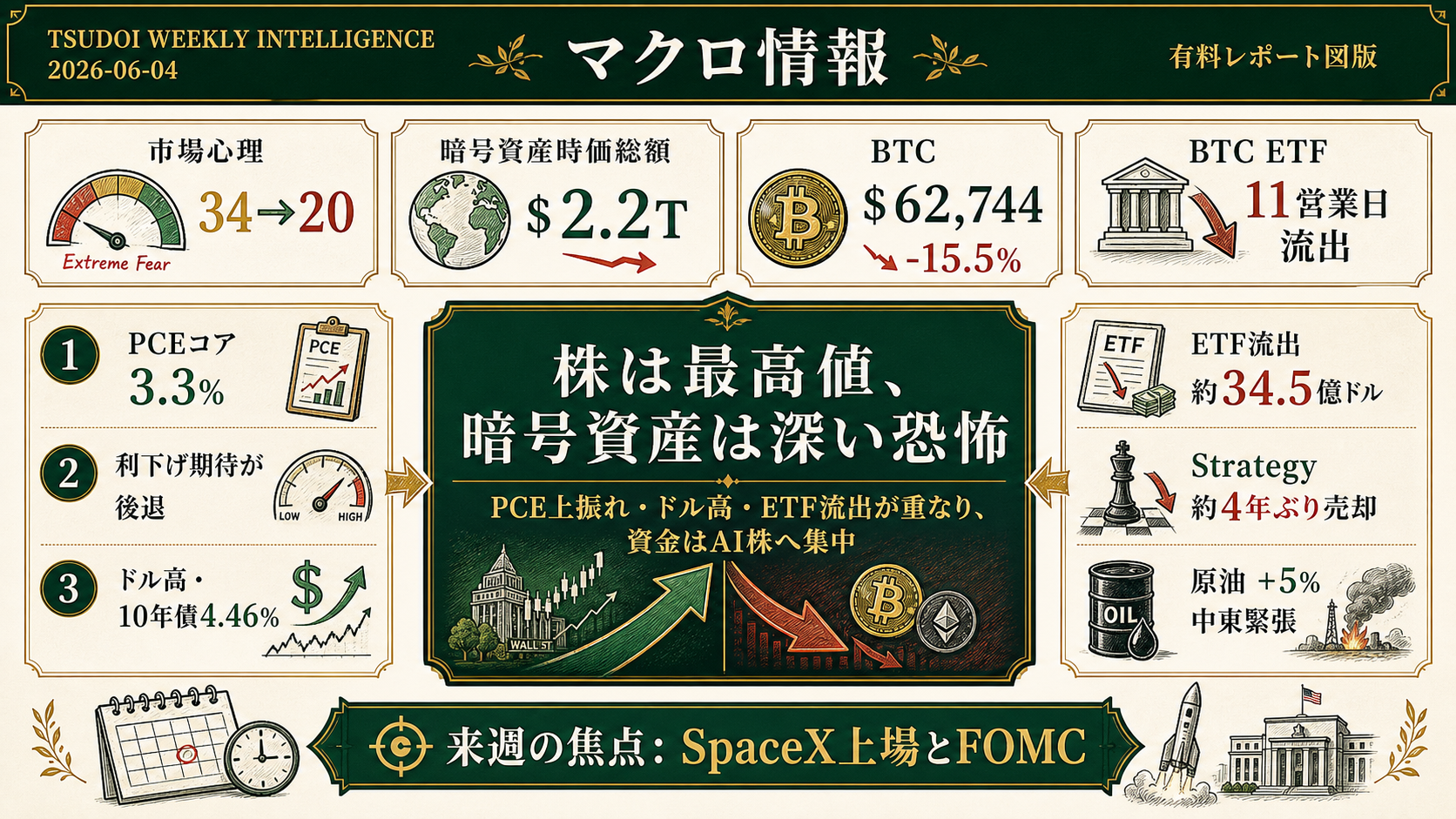マクロ情報のグラフィックレコード図版